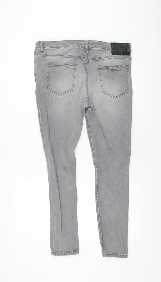 Bucks Couture Womens Grey Cotton Skinny Jeans Size 34 in L27 in Regular Zip