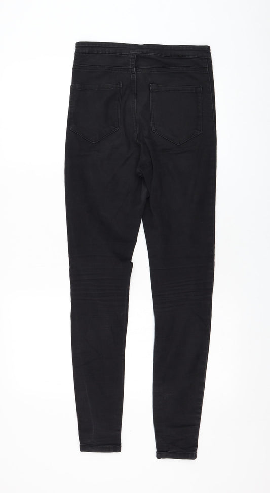 Primark Womens Black Cotton Skinny Jeans Size 10 L30 in Regular Zip