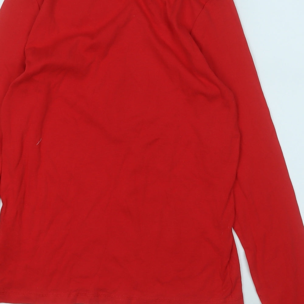 Dunnes Stores Womens Red Cotton Basic T-Shirt Size S Round Neck