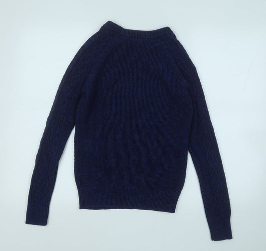 Gap Womens Blue Round Neck Cotton Pullover Jumper Size XS