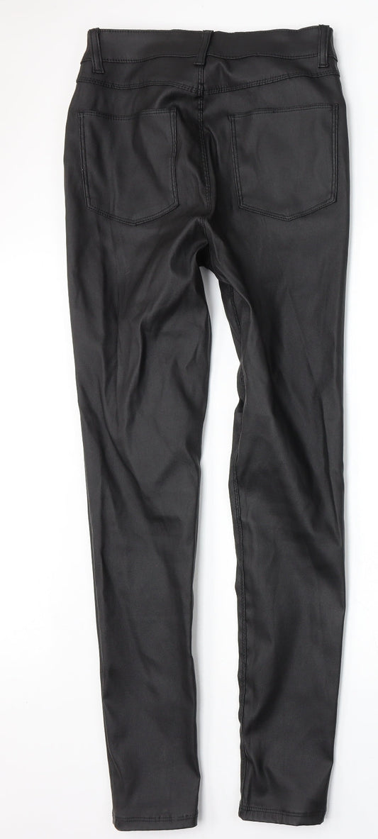Denim & Co. Womens Black Polyester Trousers Size 8 L30 in Slim