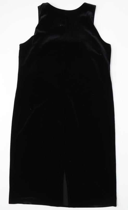 essence Womens Black Polyester Sheath Size 12 Round Neck