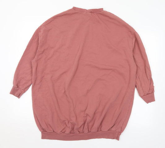 ASOS Womens Pink Cotton Pullover Sweatshirt Size 10