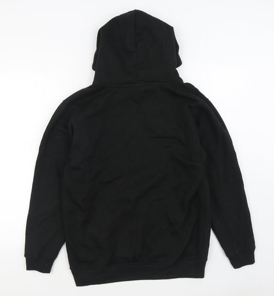 Uneek Mens Black Cotton Pullover Hoodie Size S