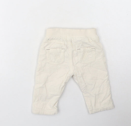 Marks and Spencer Girls Beige Cotton Cargo Trousers Size 3-6 Months