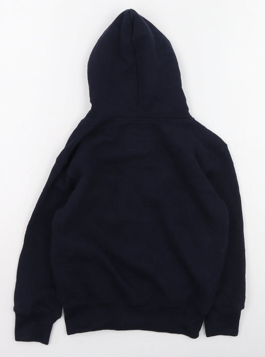 MALIKA Boys Blue Round Neck Cotton Full Zip Jumper Size 5-6 Years