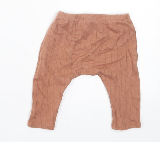 NEXT Girls Brown Cotton Capri Trousers Size 3-6 Months Pullover