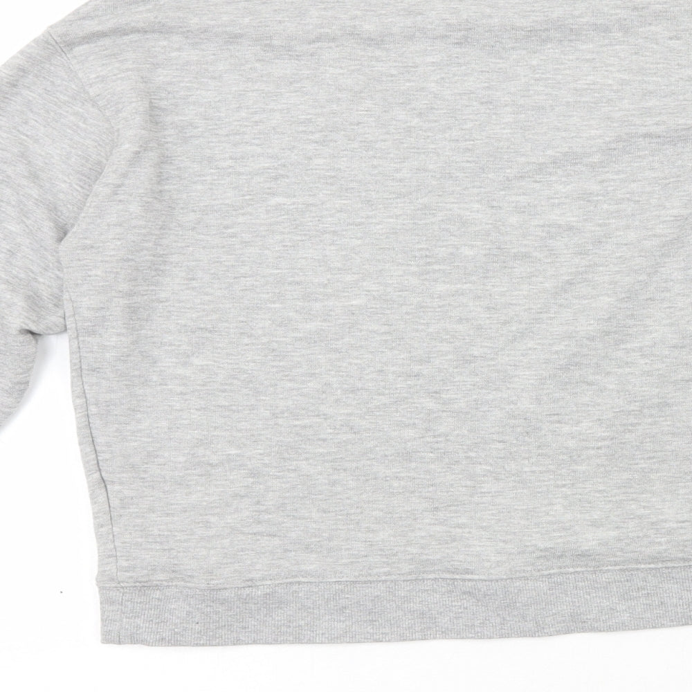 H&M Womens Grey Crew Neck Cotton Pullover Jumper Size XS - Love