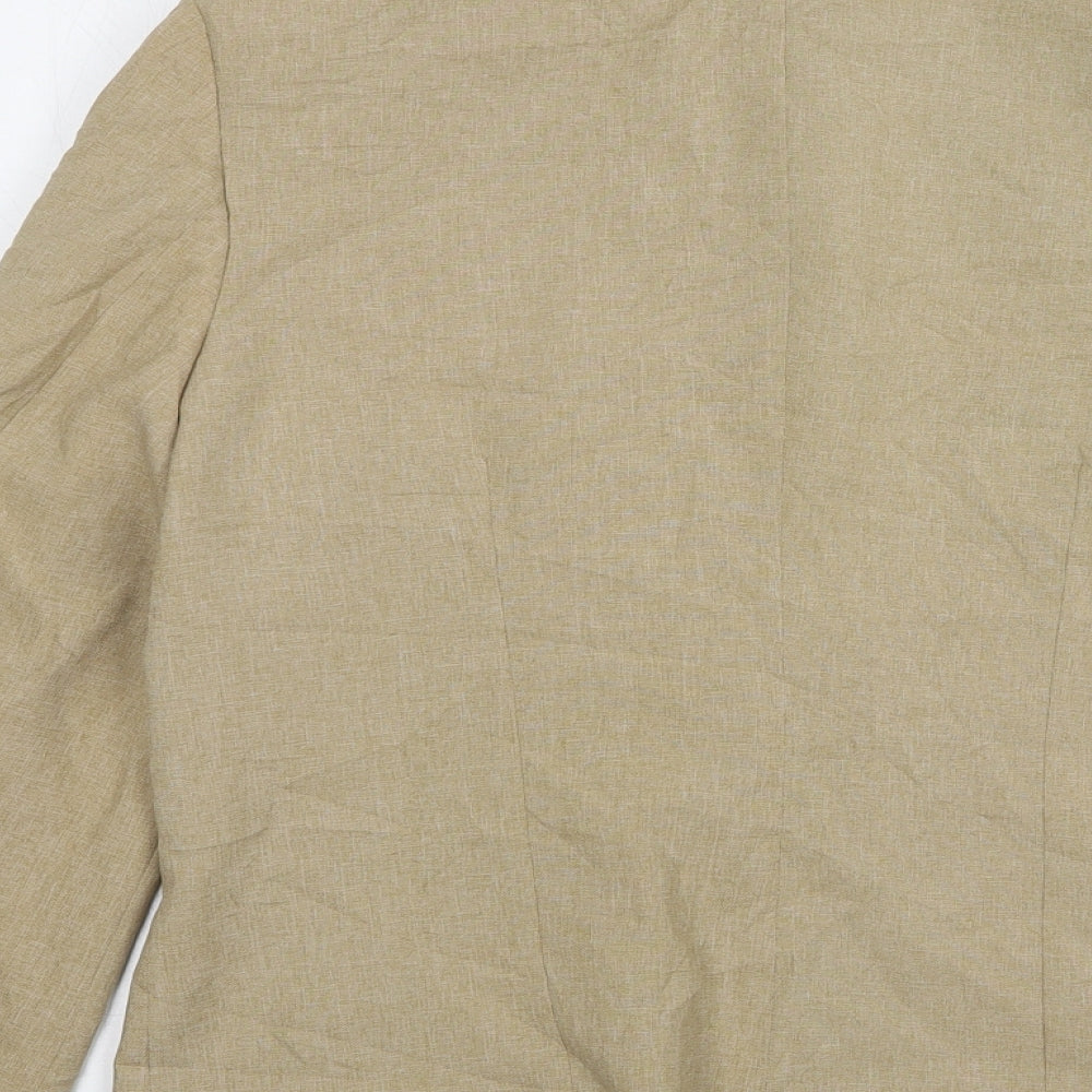 K.O.M.B.I Womens Beige Polyester Jacket Suit Jacket Size 10