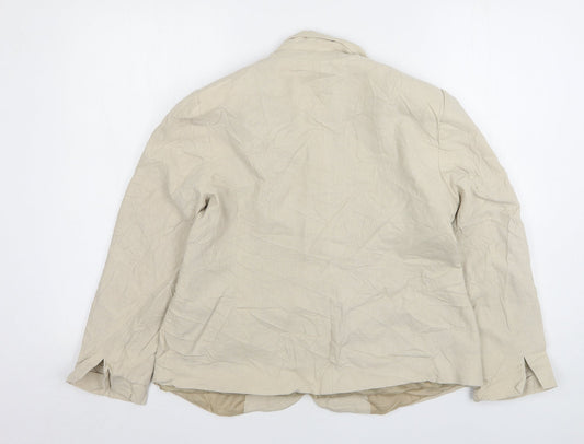 Bonmarché Womens Beige Linen Jacket Suit Jacket Size 14
