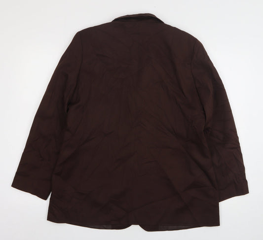 Slimma Womens Brown Polyester Jacket Suit Jacket Size 18