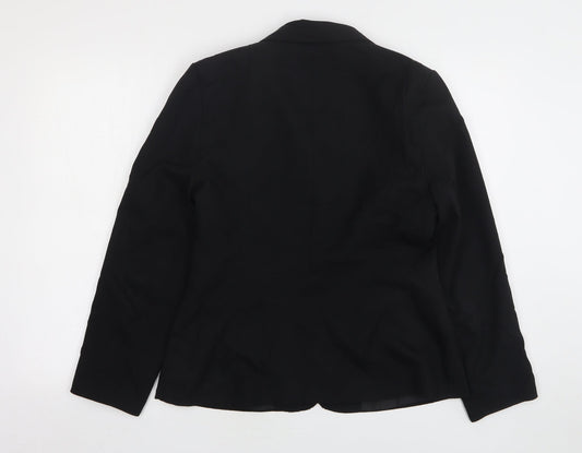 Essentials Womens Black Polyester Jacket Suit Jacket Size 12