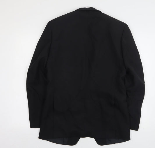 Wellington Mens Black Polyester Jacket Suit Jacket Size 38