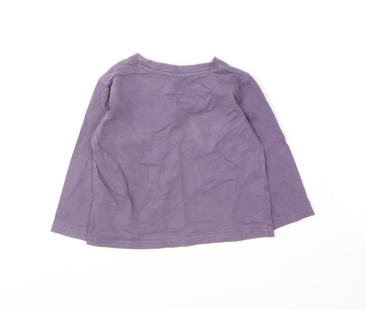 Matalan Boys Purple Cotton Basic T-Shirt Size 18-24 Months Round Neck