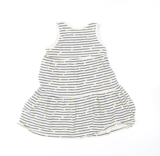 name it Girls Blue Striped Cotton Shift Size 7 Years Round Neck - Star