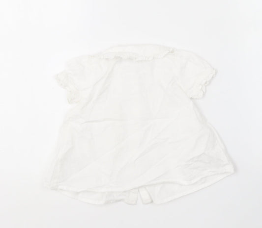 TU Girls White Cotton Skater Dress Size 6-9 Months Collared
