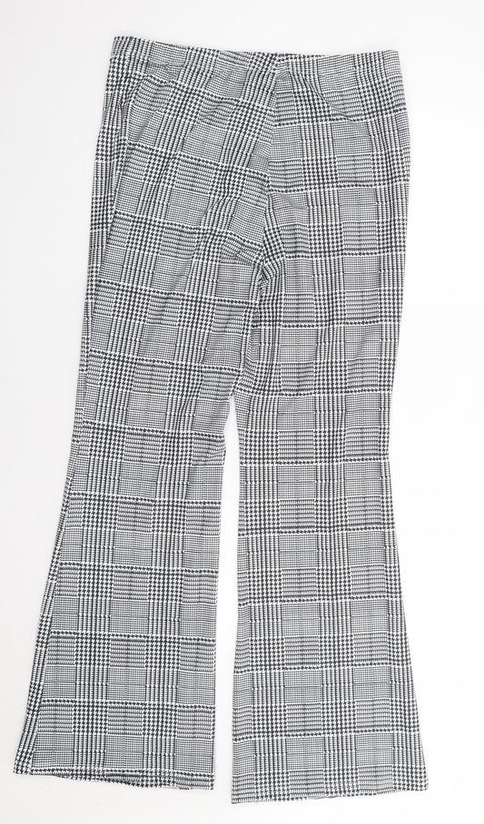 Shein Curve Womens Black Herringbone Polyester Trousers Size XL L32 in Regular
