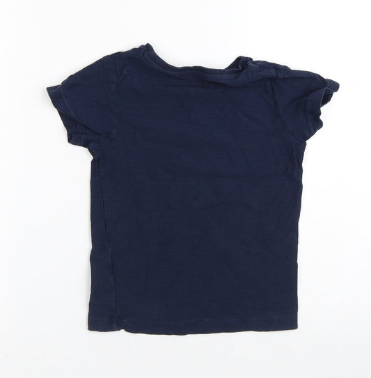 Casual Dept Boys Blue 100% Cotton Basic T-Shirt Size 5 Years Crew Neck