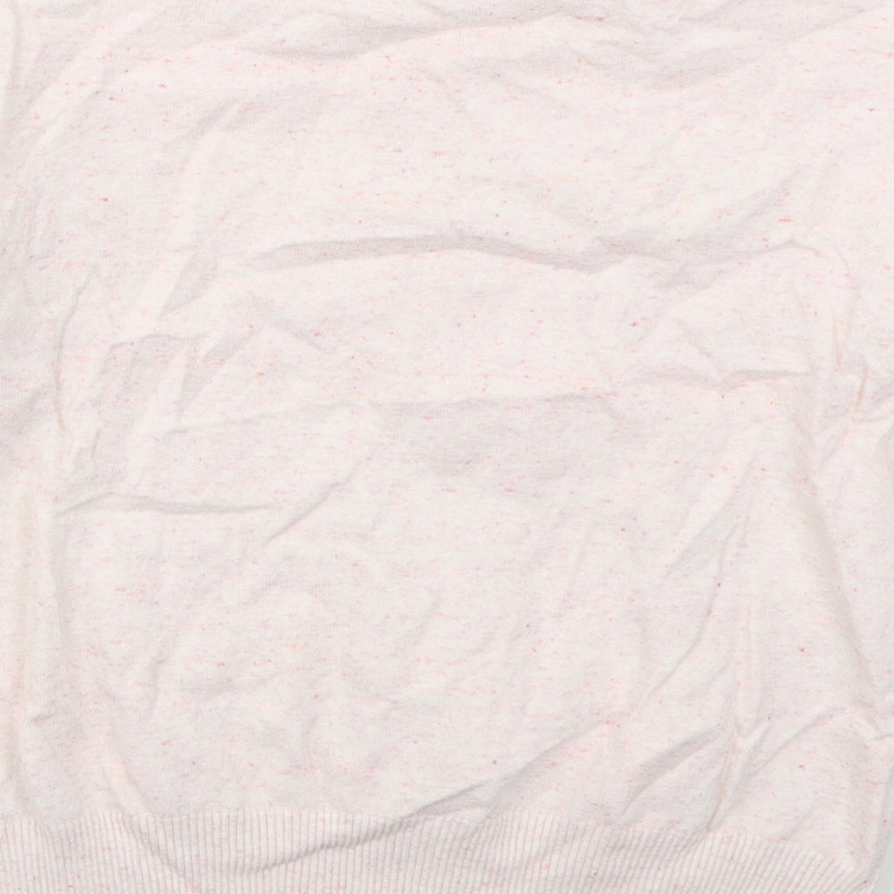 Marks and Spencer Womens Pink Mock Neck Cotton Pullover Jumper Size S