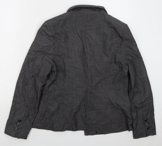 NEXT Womens Grey Polyester Jacket Suit Jacket Size 14