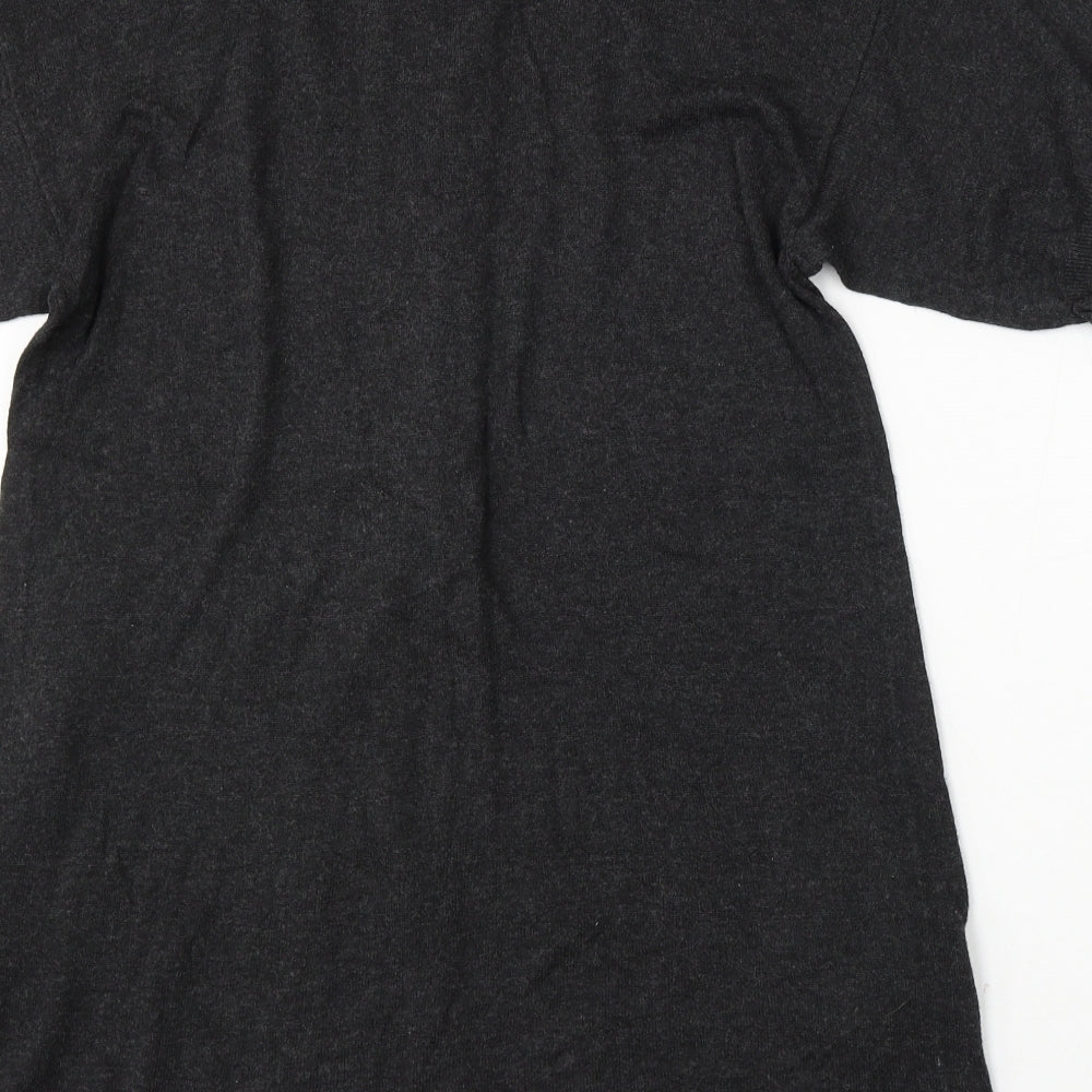 Marks and Spencer Womens Grey Round Neck Viscose Pullover Jumper Size 8