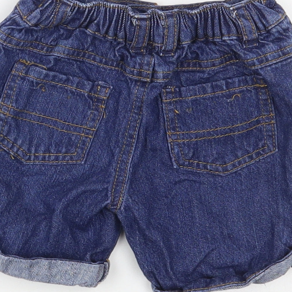 Primark Baby Blue Cotton Cropped Trousers Size 9-12 Months Snap