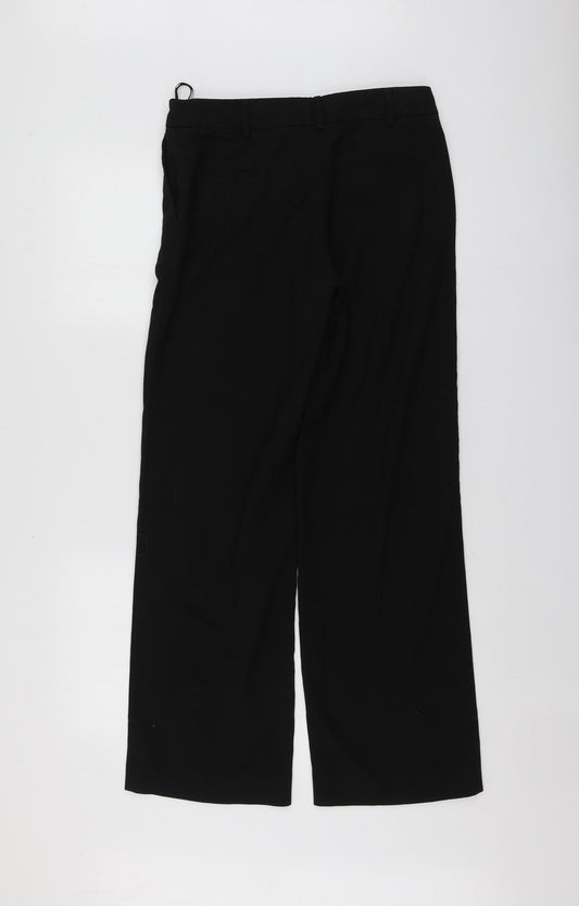 NEXT Womens Black Polyester Trousers Size 8 L29 in Regular