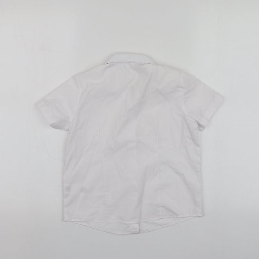George Boys White Polyester Basic Button-Up Size 5-6 Years Collared