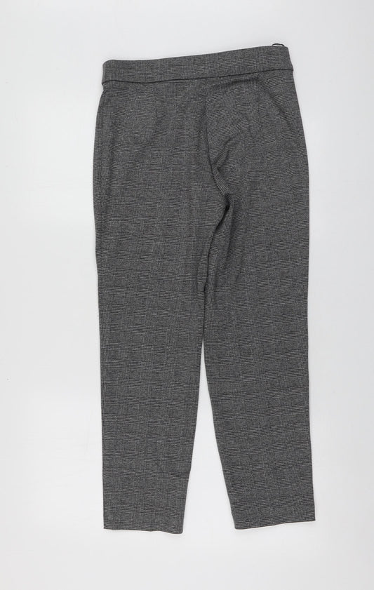 M7S Womens Grey Plaid Polyester Chino Trousers Size 10 L25 in Regular