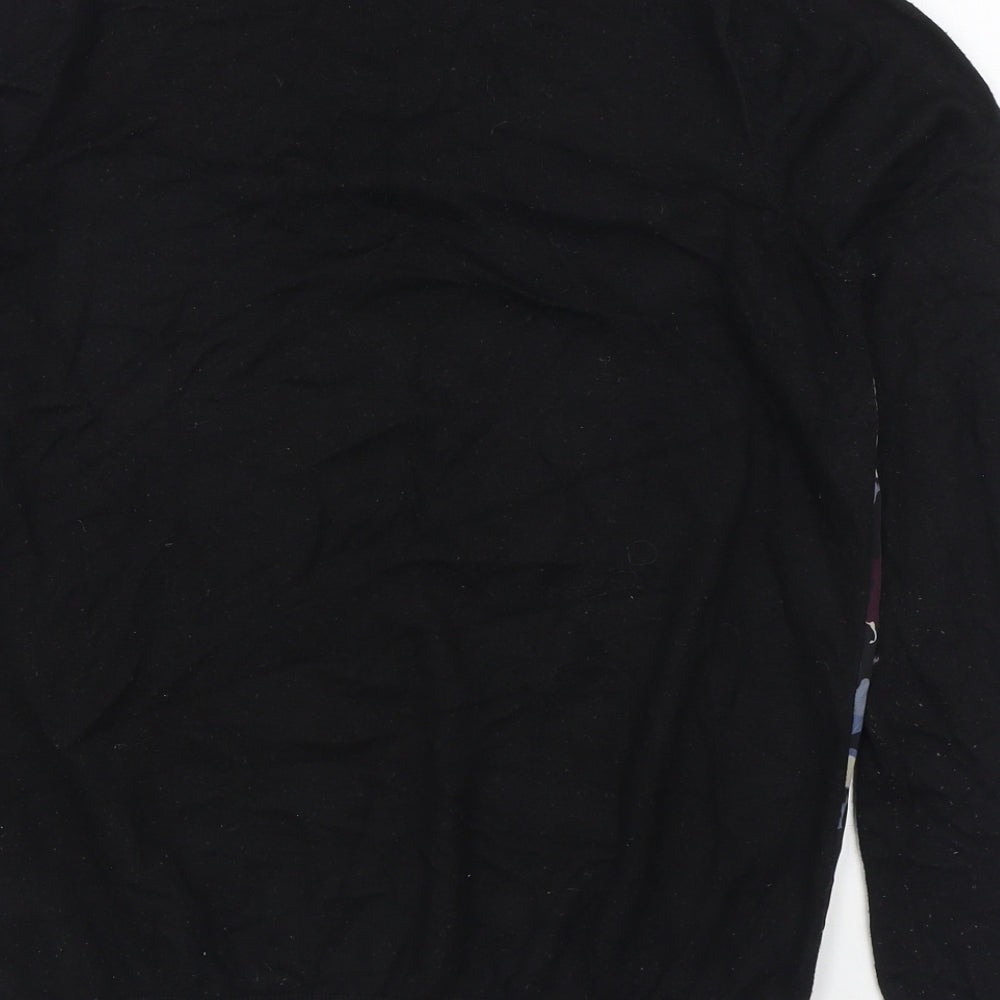 Warehouse Womens Black Round Neck Viscose Pullover Jumper Size 12