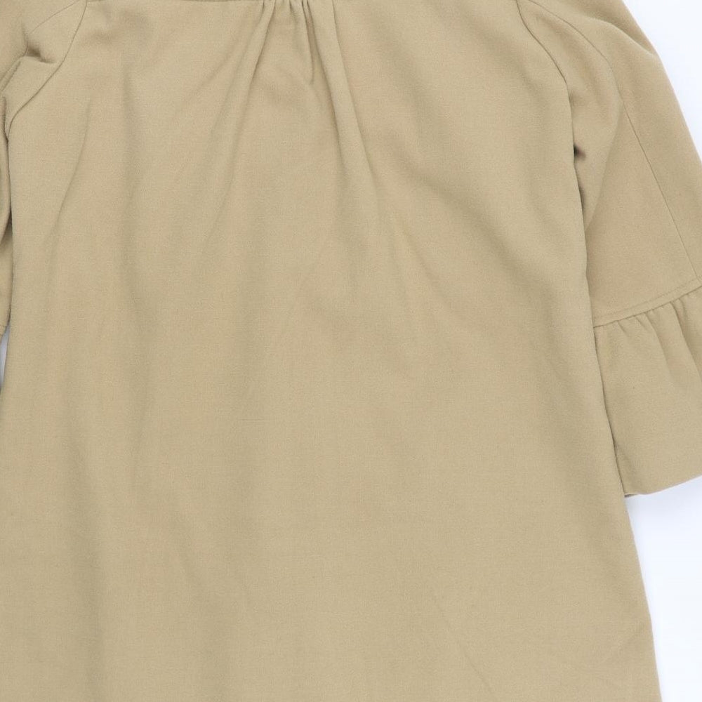 Wardrobe Womens Beige Overcoat Coat Size 14 Button