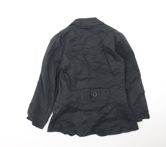 New Look Womens Grey Striped Jacket Size 10