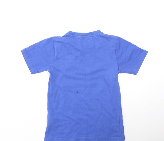 blue seven Boys Blue Cotton Basic Casual Size 7 Years Round Neck