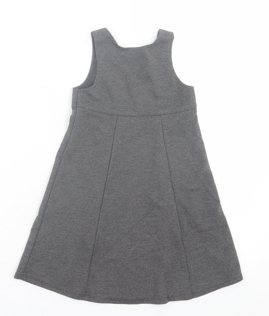 Damart Girls Grey Polyester A-Line Size 3-4 Years Crew Neck Pullover - School Wear