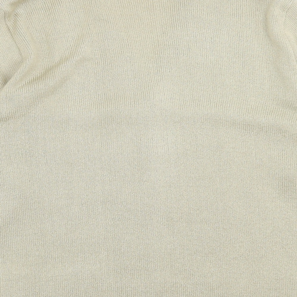 prewron Womens Beige V-Neck Acrylic Cardigan Jumper Size M