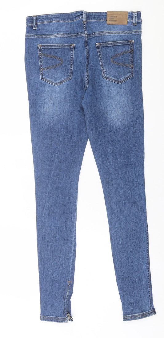 EMULATE Womens Blue Cotton Skinny Jeans Size 34 in L32 in Regular Button