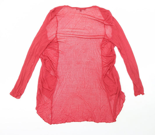 Aria Womens Red V-Neck Viscose Cardigan Jumper Size 12
