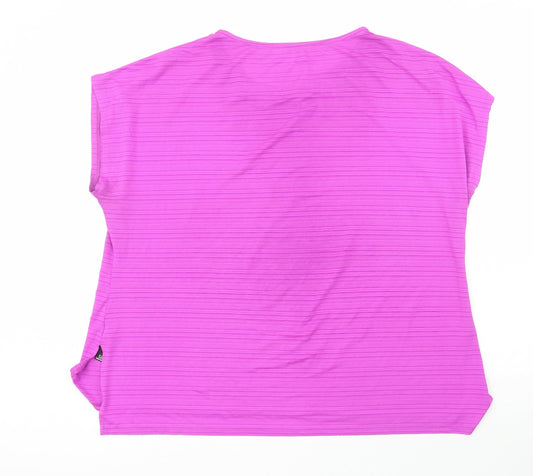 Dunnes Womens Purple Polyester Basic T-Shirt Size XL Crew Neck