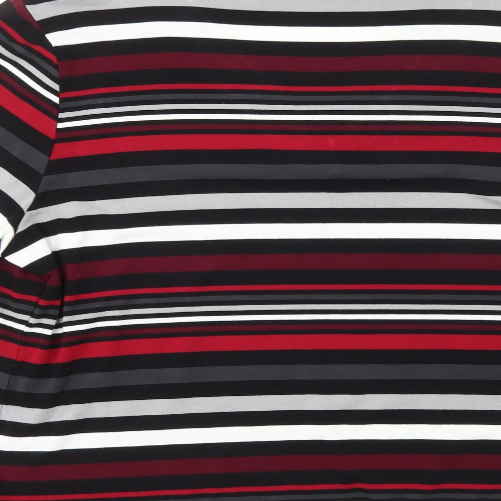CC Womens Multicoloured V-Neck Striped Viscose Pullover Jumper Size XL