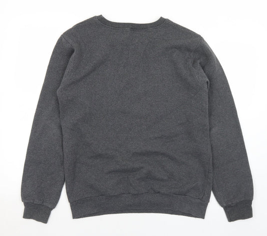 Adolescent Mens Grey Polyester Pullover Sweatshirt Size M - Let it snow