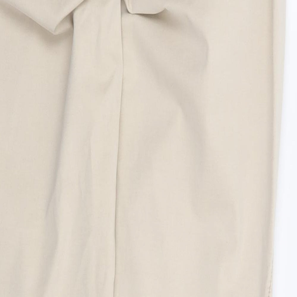 I Say Womens Beige Cotton Chino Trousers Size 38 L31 in Regular Zip