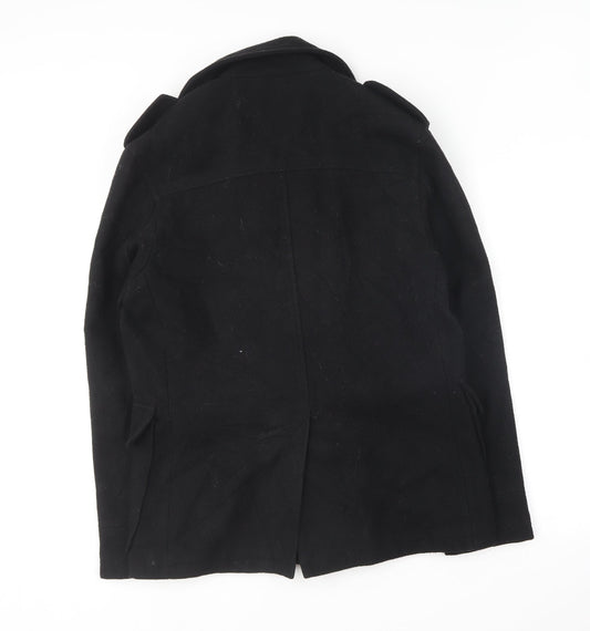 Butler & Webb Womens Black Overcoat Coat Size S