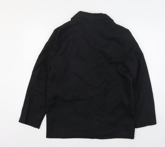 Preworn Womens Black Nylon Jacket Suit Jacket Size 12