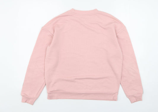 Topshop Womens Pink Cotton Pullover Sweatshirt Size 6