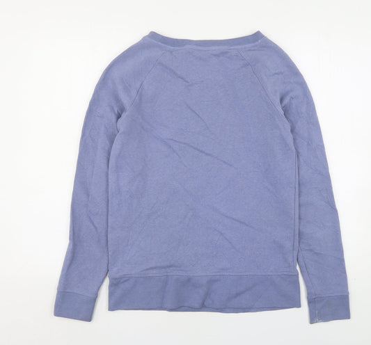 bonprix Womens Blue Cotton Pullover Sweatshirt Size S
