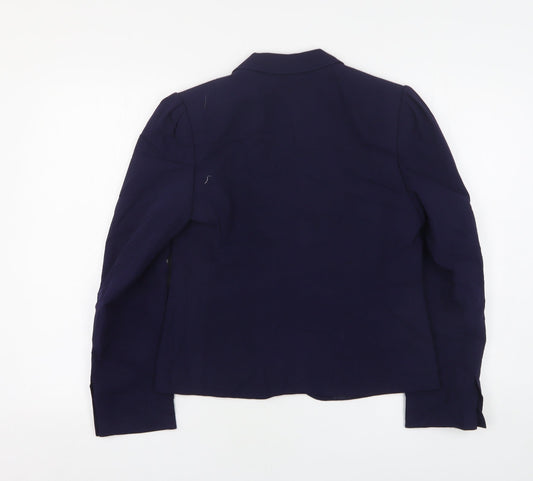 St Michael Womens Blue Polyester Jacket Suit Jacket Size 10