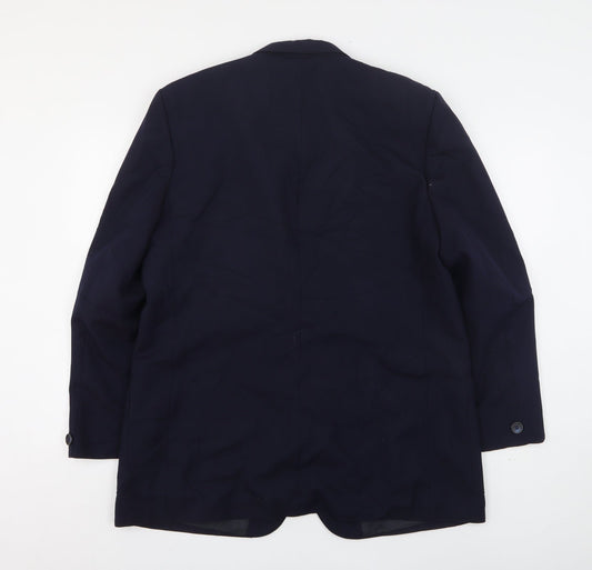 Canda Mens Blue Wool Jacket Suit Jacket Size 46