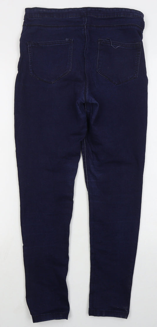 Denim Co Womens Blue Cotton Skinny Jeans Size 12 L27 in Regular Button
