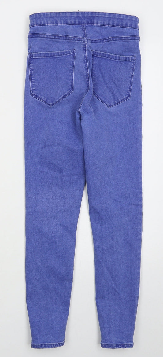 Denim Co Womens Blue Cotton Skinny Jeans Size 10 L24 in Regular Button