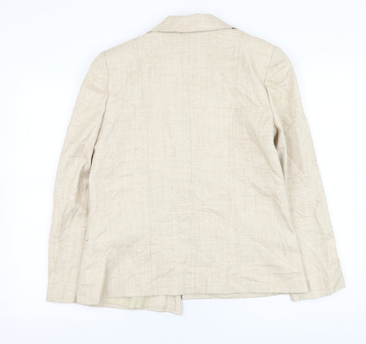 EWM Womens Beige Jacket Blazer Size 12
